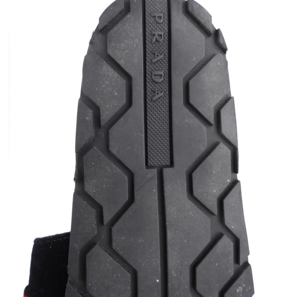 Prada Black and Red Printed Velvet Flip Flop Slip on Sandals - 40.5 - Picture 5 of 5